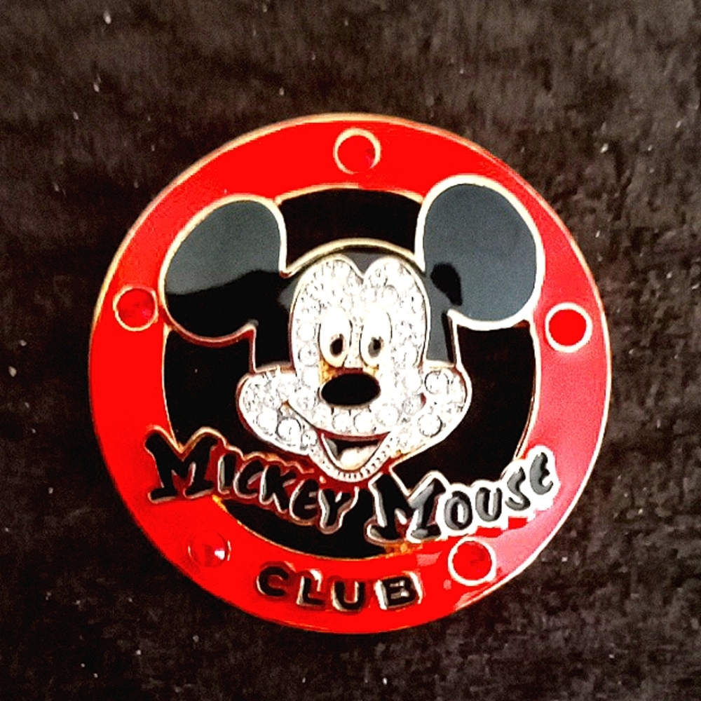 VINTAGE DISNEY AND SWAROVSKI ICONIC MICKEY MOUSE CLUB LOGO LE PIN
